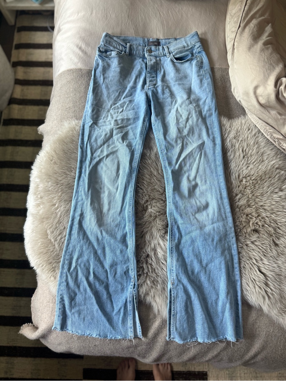 DL1961 Bridget Boot DL Vintage - Light Blue High-Rise Flare Jeans